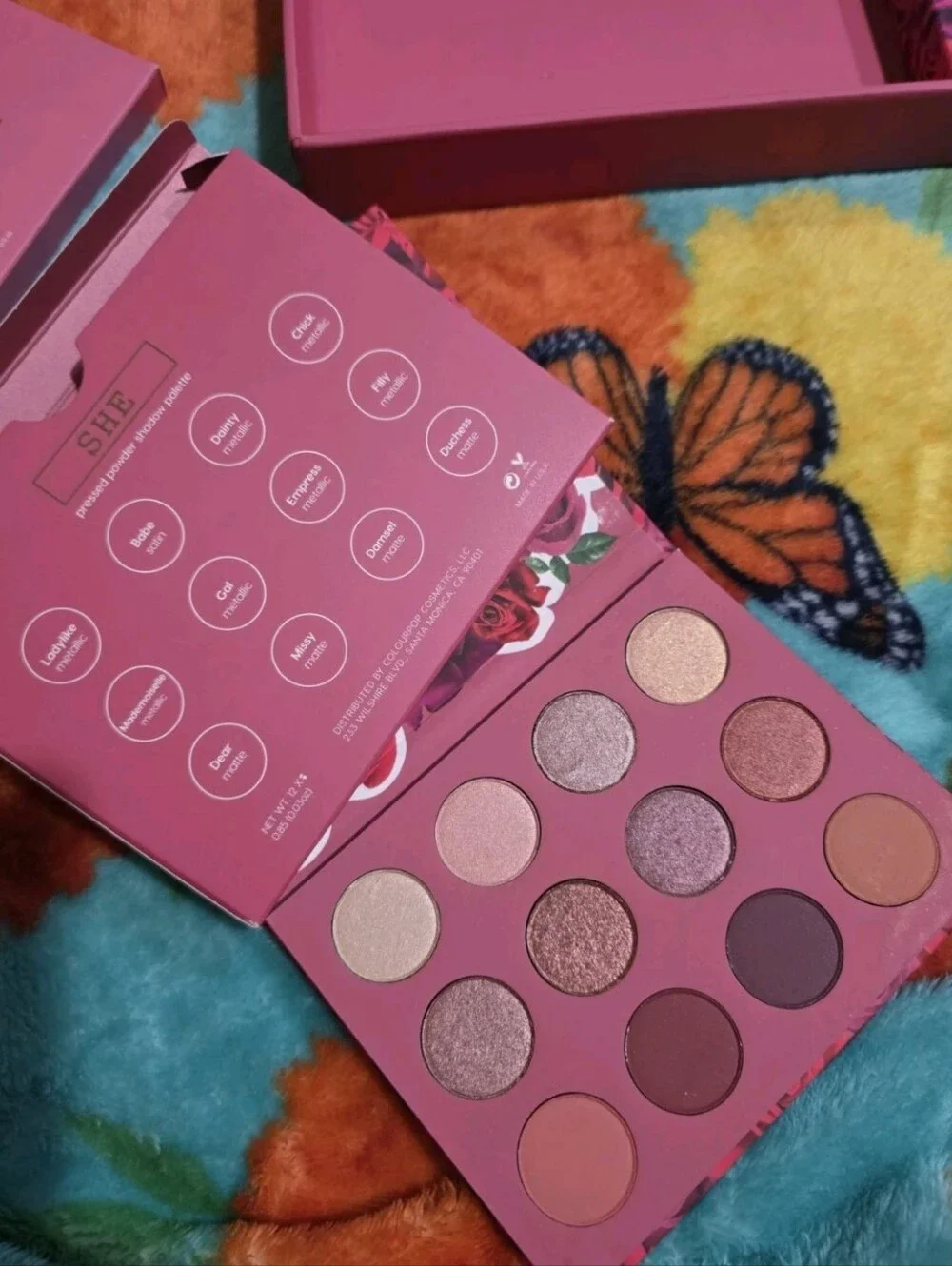 Colourpop Fem Rosa Karrueche Eyeshadow Palette Blush Lip Glossy Satin Set Of 4